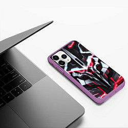 Чехол iPhone 11 Pro матовый Overlord cyberpunk Красный, цвет: 3D-фиолетовый — фото 2