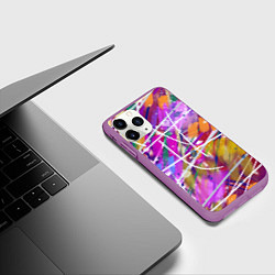 Чехол iPhone 11 Pro матовый Волна цвета, цвет: 3D-фиолетовый — фото 2