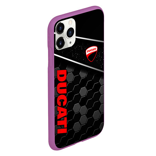 Чехол iPhone 11 Pro матовый Ducati - технологическая броня / 3D-Фиолетовый – фото 2