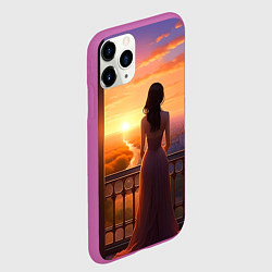Чехол iPhone 11 Pro матовый Прекрасный вид - нейросеть, цвет: 3D-фиолетовый — фото 2