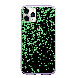 Чехол iPhone 11 Pro матовый Green pixel, цвет: 3D-светло-сиреневый