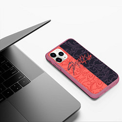 Чехол iPhone 11 Pro матовый Strey Kids x Anime, цвет: 3D-малиновый — фото 2