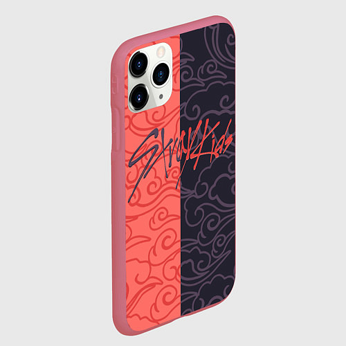 Чехол iPhone 11 Pro матовый Strey Kids x Anime / 3D-Малиновый – фото 2