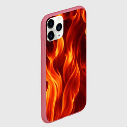 Чехол iPhone 11 Pro матовый Пламя огня, цвет: 3D-малиновый — фото 2