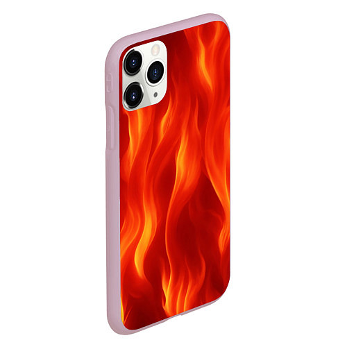 Чехол iPhone 11 Pro матовый Огонь рыжий / 3D-Розовый – фото 2