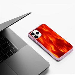 Чехол iPhone 11 Pro матовый Огонь рыжий, цвет: 3D-розовый — фото 2