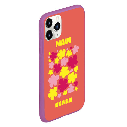 Чехол iPhone 11 Pro матовый Мауи - Гавайи / 3D-Фиолетовый – фото 2