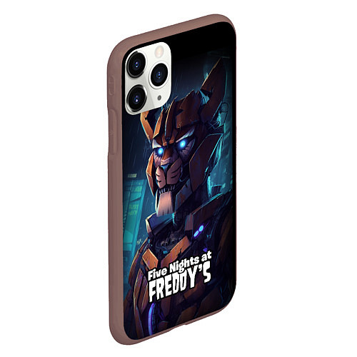 Чехол iPhone 11 Pro матовый Five Nights at Freddys Bonnie cyberpunk / 3D-Коричневый – фото 2