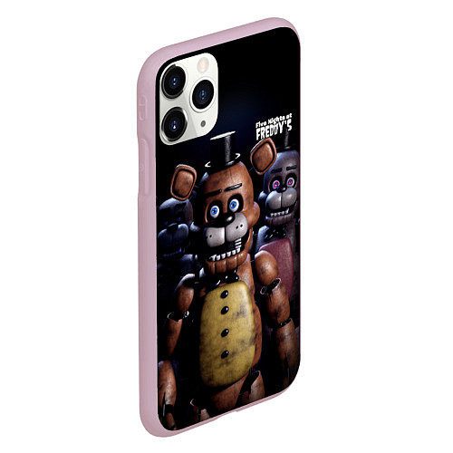 Чехол iPhone 11 Pro матовый Five Nights at Freddys персонажи / 3D-Розовый – фото 2