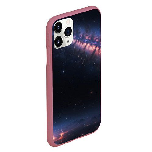 Чехол iPhone 11 Pro матовый Млечный путь в звездном небе / 3D-Малиновый – фото 2