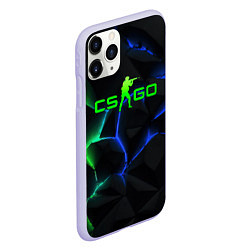 Чехол iPhone 11 Pro матовый CS GO green blue neon, цвет: 3D-светло-сиреневый — фото 2