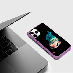 Чехол iPhone 11 Pro матовый Спектральный лунный свет, цвет: 3D-фиолетовый — фото 2