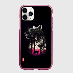 Чехол iPhone 11 Pro матовый Природная благодать - Пума, цвет: 3D-малиновый