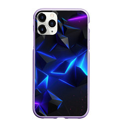 Чехол iPhone 11 Pro матовый Blue dark neon