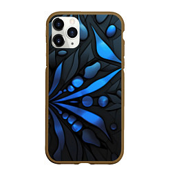 Чехол iPhone 11 Pro матовый Black blue elements