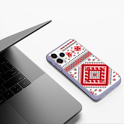 Чехол iPhone 11 Pro матовый Удмуртская роспись, цвет: 3D-светло-сиреневый — фото 2