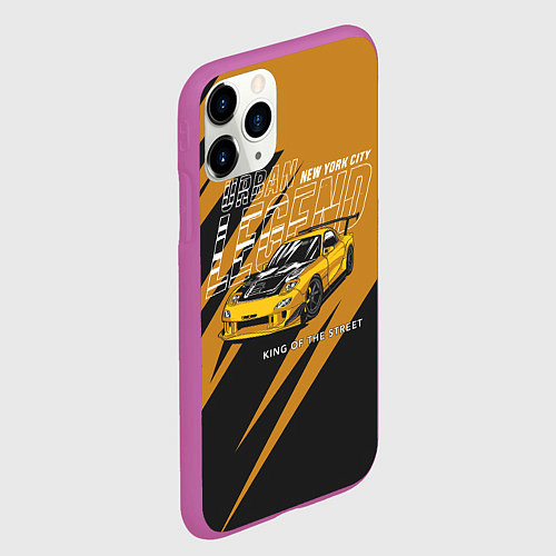 Чехол iPhone 11 Pro матовый Любителям гонок / 3D-Фиолетовый – фото 2
