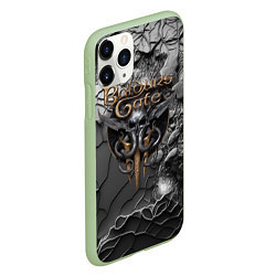Чехол iPhone 11 Pro матовый Baldurs Gate 3 logo dark, цвет: 3D-салатовый — фото 2