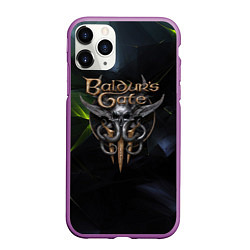 Чехол iPhone 11 Pro матовый Baldurs Gate 3 logo dark green