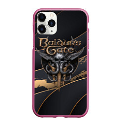 Чехол iPhone 11 Pro матовый Baldurs Gate 3 logo dark logo, цвет: 3D-малиновый