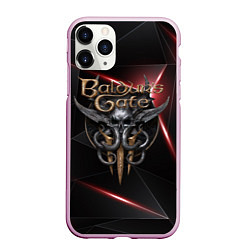 Чехол iPhone 11 Pro матовый Baldurs Gate 3 logo black red