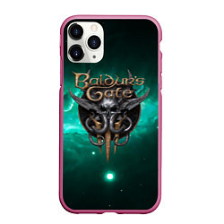 Чехол iPhone 11 Pro матовый Baldurs Gate 3 logo green, цвет: 3D-малиновый