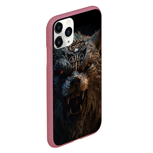 Чехол iPhone 11 Pro матовый Baldurs Gate 3 оборотень / 3D-Малиновый – фото 2