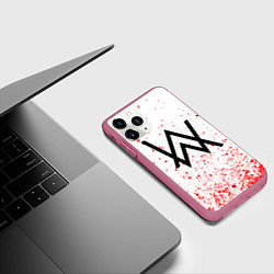 Чехол iPhone 11 Pro матовый Alan walker брызги, цвет: 3D-малиновый — фото 2