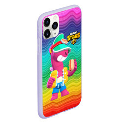 Чехол iPhone 11 Pro матовый Doug Brawl stars, цвет: 3D-светло-сиреневый — фото 2