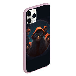 Чехол iPhone 11 Pro матовый Смотрящие через люк, цвет: 3D-розовый — фото 2