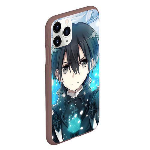 Чехол iPhone 11 Pro матовый Sword Art Online Кадзуто Киригая / 3D-Коричневый – фото 2