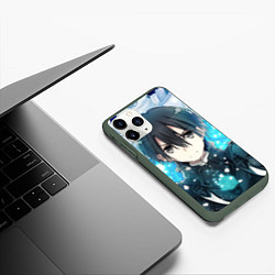 Чехол iPhone 11 Pro матовый Sword Art Online Кадзуто Киригая, цвет: 3D-темно-зеленый — фото 2