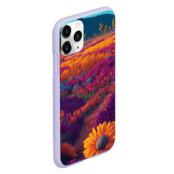 Чехол iPhone 11 Pro матовый Цветочный луг, цвет: 3D-светло-сиреневый — фото 2