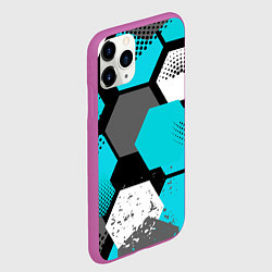 Чехол iPhone 11 Pro матовый Шестиугольники абстрактный фон, цвет: 3D-фиолетовый — фото 2