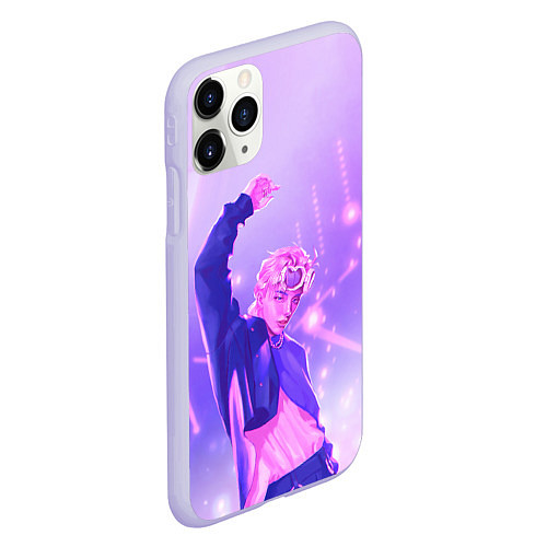 Чехол iPhone 11 Pro матовый Хёнджин на концерте - Стрей Кидс / 3D-Светло-сиреневый – фото 2