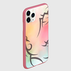 Чехол iPhone 11 Pro матовый Трайбл граффити, цвет: 3D-малиновый — фото 2