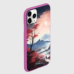 Чехол iPhone 11 Pro матовый Луна над горами, цвет: 3D-фиолетовый — фото 2