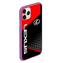 Чехол iPhone 11 Pro матовый Lexus - red sportwear, цвет: 3D-фиолетовый — фото 2