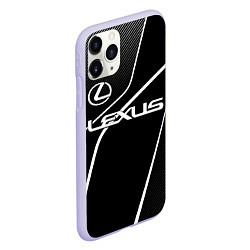 Чехол iPhone 11 Pro матовый Lexus - white line, цвет: 3D-светло-сиреневый — фото 2