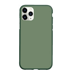 Чехол iPhone 11 Pro матовый Защитный хаки, цвет: 3D-темно-зеленый