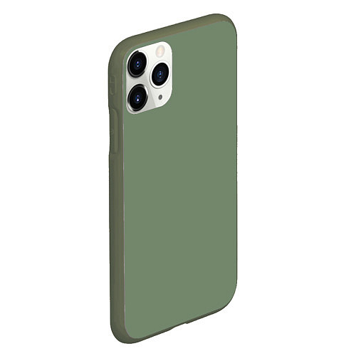 Чехол iPhone 11 Pro матовый Защитный хаки / 3D-Темно-зеленый – фото 2