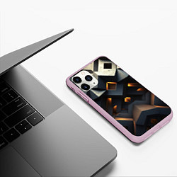 Чехол iPhone 11 Pro матовый Объемные конструкция, цвет: 3D-розовый — фото 2