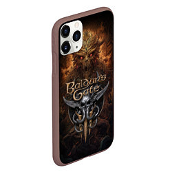 Чехол iPhone 11 Pro матовый Baldurs Gate 3 demon, цвет: 3D-коричневый — фото 2