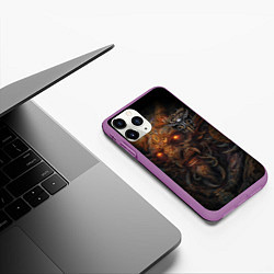 Чехол iPhone 11 Pro матовый Baldurs Gate 3 logo demon, цвет: 3D-фиолетовый — фото 2