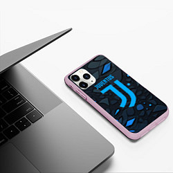 Чехол iPhone 11 Pro матовый Juventus blue logo, цвет: 3D-розовый — фото 2