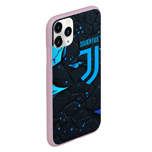 Чехол iPhone 11 Pro матовый Juventus abstract blue logo / 3D-Розовый – фото 2