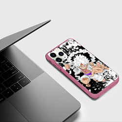 Чехол iPhone 11 Pro матовый Луффи из Ван Пис - Gear 5, цвет: 3D-малиновый — фото 2