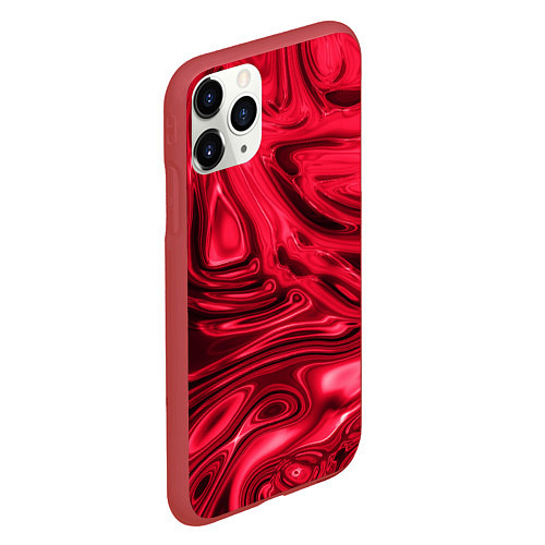 Чехол iPhone 11 Pro матовый Абстракция плазма красный / 3D-Красный – фото 2