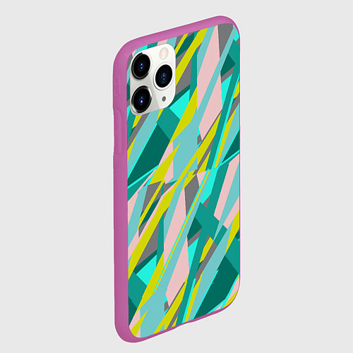 Чехол iPhone 11 Pro матовый Геометрически узор / 3D-Фиолетовый – фото 2