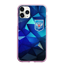 Чехол iPhone 11 Pro матовый Russia blue abstract